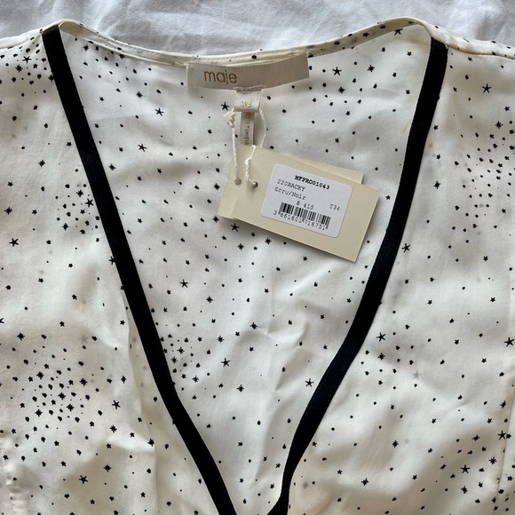 maje silk dress with star patterns size 34 - Picture 3 of 4